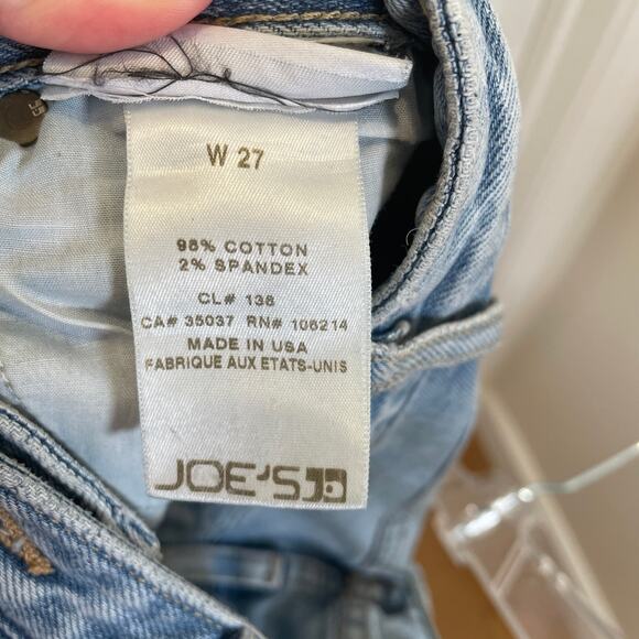 Joe's Jeans The Debbie High Rise Straight Crop 2-Tone Blue Raw Hem 27 - Picture 8 of 10